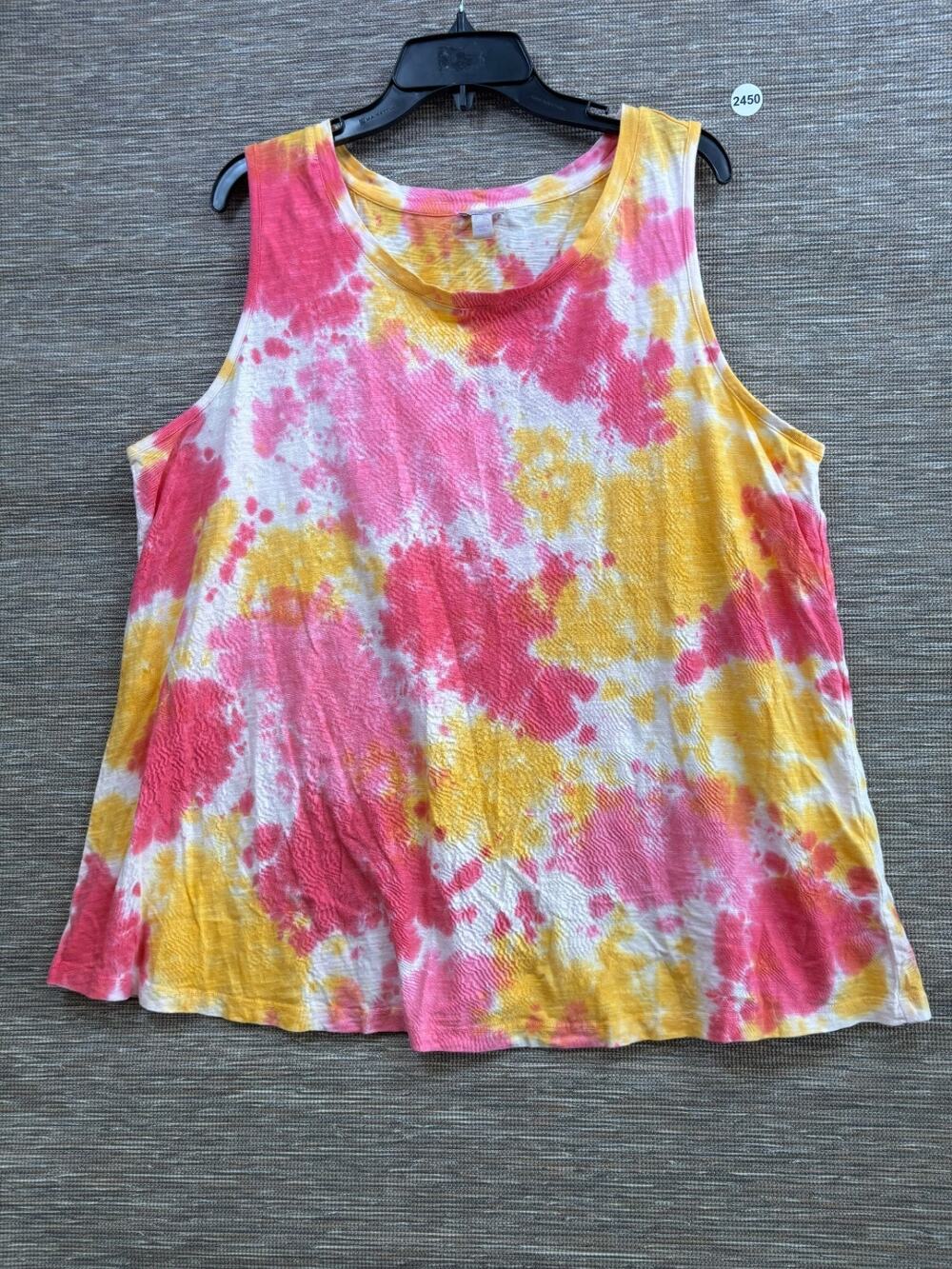LOGO Layers Tank Top Womens Size 2X Tie Dye Boho Festival Summer Cottagecore NEW